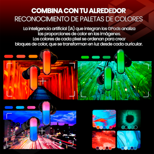 Gpods Hhogene, Audífonos Bluetooth 5.2 Con Luz Led Personalizable