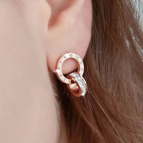Arete Redondo Plateado Acero Inoxidable Moda Mujer