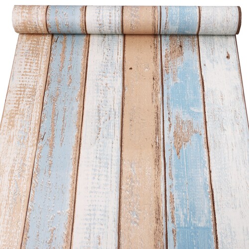 Papel Tapiz Autoadherible con Diseño de Madera de Colores- Removible y Fácil de Instalar 10mx45cm HY05
