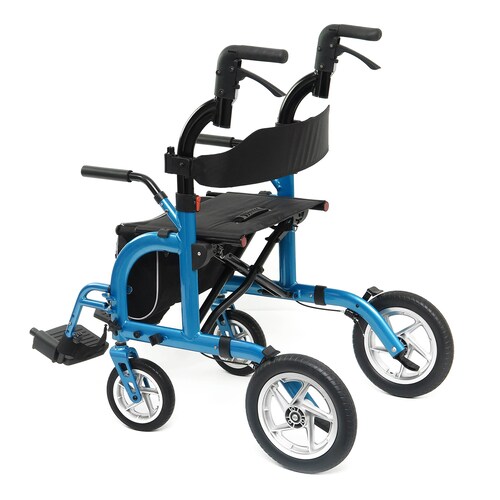 Andadera Para Adulto Con Asiento Y Ruedas - Andafacil 2 En 1 - Azul.
