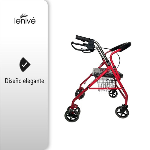 Andadera Ortopédica Con Asiento Roja Para Adulto