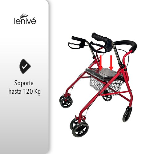 Andadera Ortopédica Con Asiento Roja Para Adulto