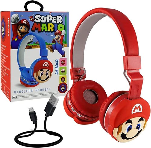 Audífonos Diadema Inalámbricos Bluetooth Súper Mario Bross DM 