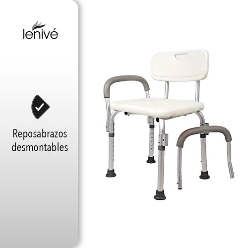 Silla Para Ducha con Brazos Ajustables