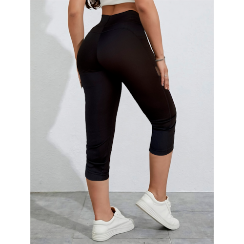 Pantaloni Capri Donna Sportivi - Leggings 3/4 Yoga Jogging Fitness, Morbidi Ed Elastici
