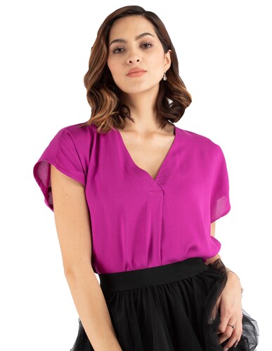 Blusa amplia cuello V 