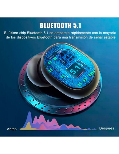 Audífonos Pro 6 Touch Bluetooth 5.1 Color Azul, Auriculares