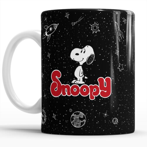 Set de 4 Tazas de Cerámica con Diseño Encantador de Snoopy: Haz de cada momento especial