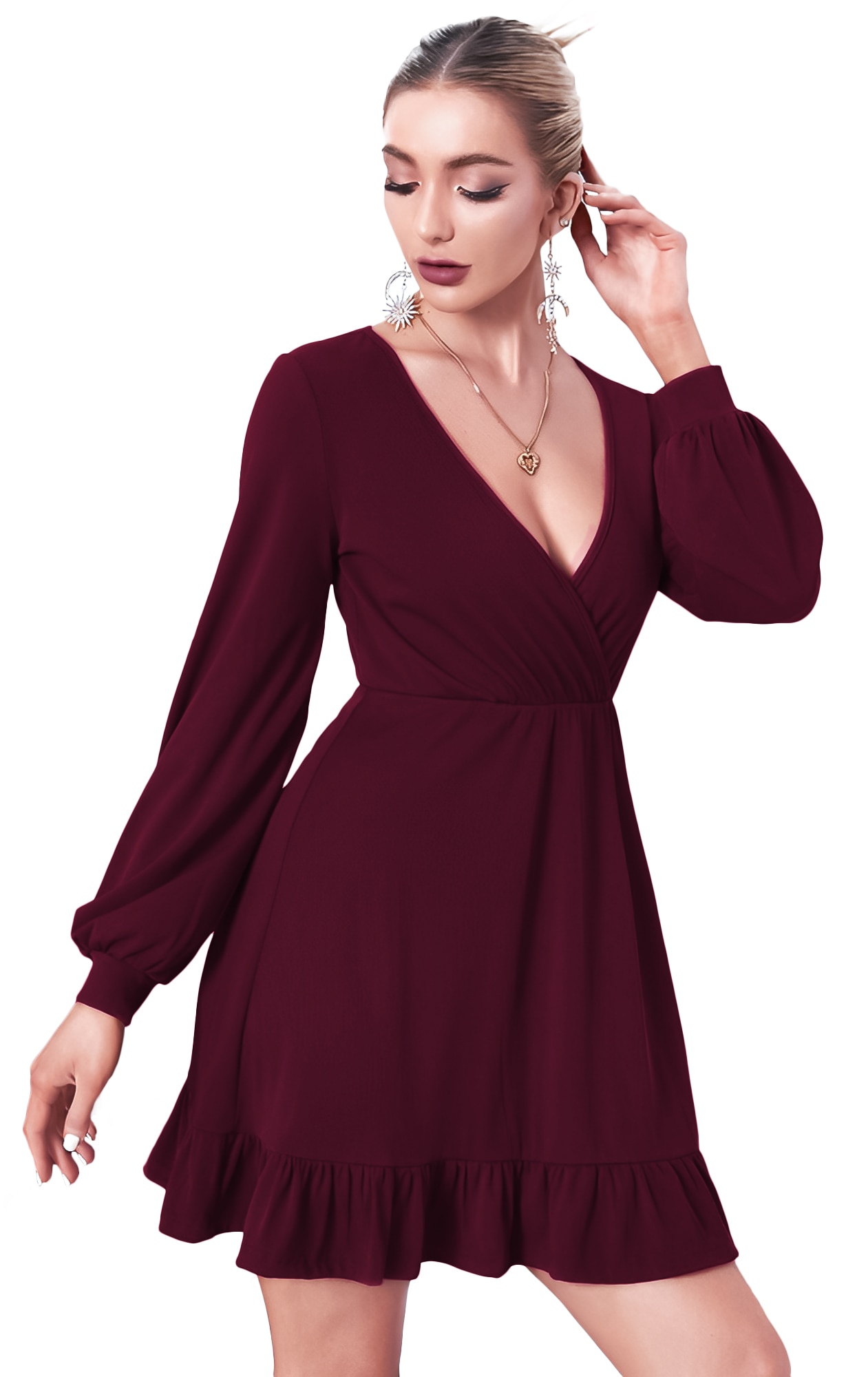 Vestido elegante corto online mujer