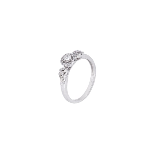 Anillo con Diamantes 33 Puntos Oro Blanco 14 Kilates.