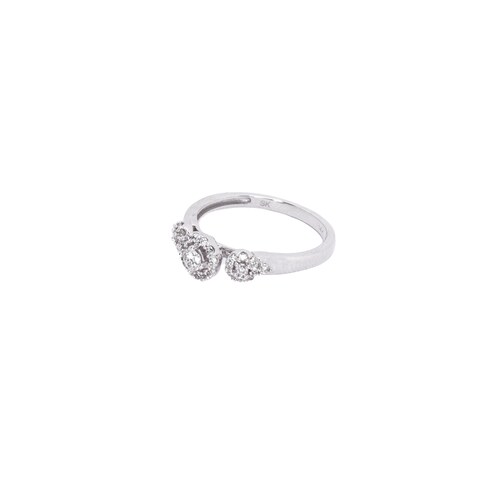 Anillo con Diamantes 33 Puntos Oro Blanco 14 Kilates.