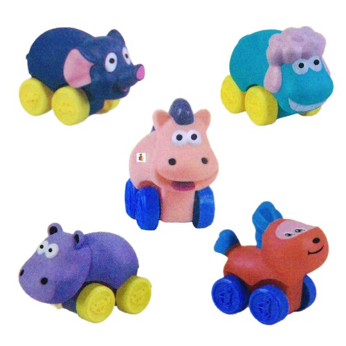 Colección Carritos Dinosaurio Animales Juguete Soft Rumbber.