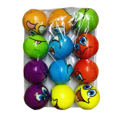 12 Pelota Anti Estrés Varios Modelos Relax Fiesta Grande