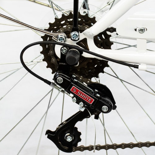 Bicicleta Urbana Vintage R26 7v Frenos V-brakes Con Canasta.
