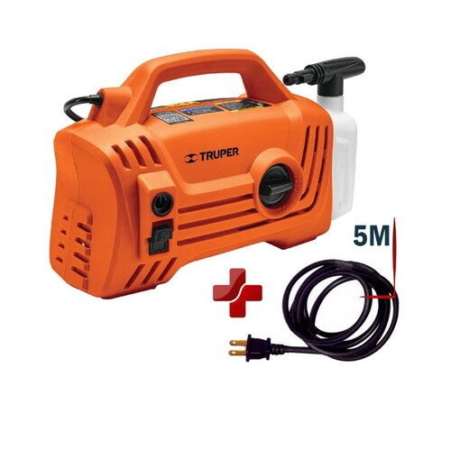 Hidrolavadora Eléctrica Compacta 1600psi lavar autos Truper incluye accesorios 