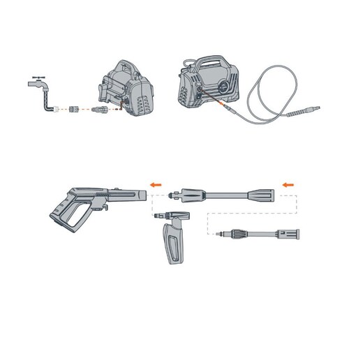 Hidrolavadora Eléctrica Compacta 1600psi lavar autos Truper incluye accesorios 