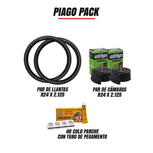 Kit 2 Llantas 2 Camaras Y Parche Para Bicicleta R24x2.125