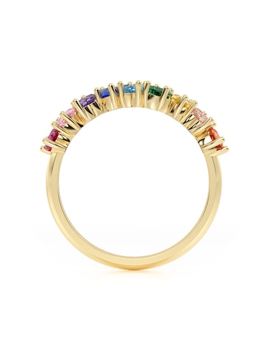 CHURUMBELA 14K ORO AMARILLO GEMAS CORAZONES COLORES ABBA JOYAS.