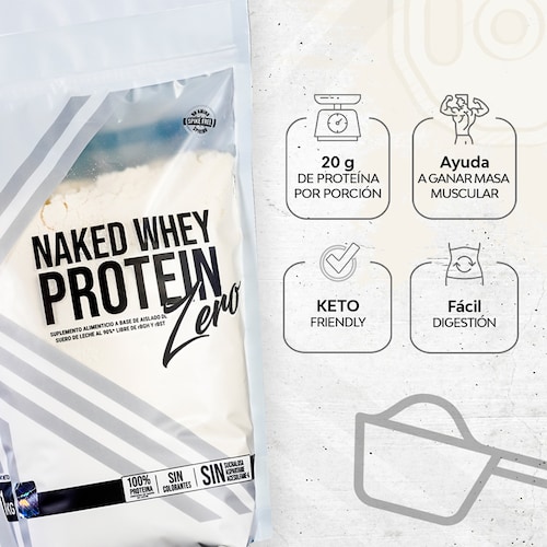 Proteína Aislada Suero de Leche KARDAGAR Naked Whey Proteín ZERO al 90% sin Colorantes 1KG