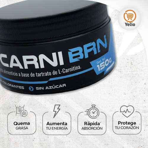 Carni BRN KARDAGAR Base de Tartato de L-Carnitina sin Colorantes ni Azucar 150G