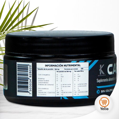 Carni BRN KARDAGAR Base de Tartato de L-Carnitina sin Colorantes ni Azucar 150G
