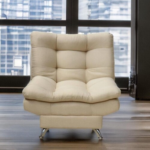 Sillón Individual Moderno Ocasional Reclinable Beige.