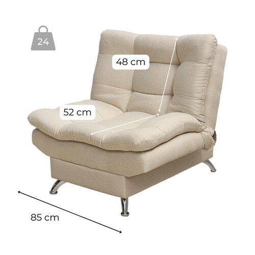 Sillón Individual Moderno Ocasional Reclinable Beige.
