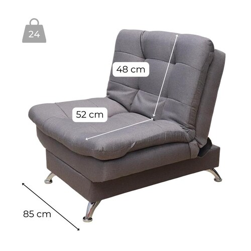 Sillón Individual Moderno Ocasional Reclinable Gris