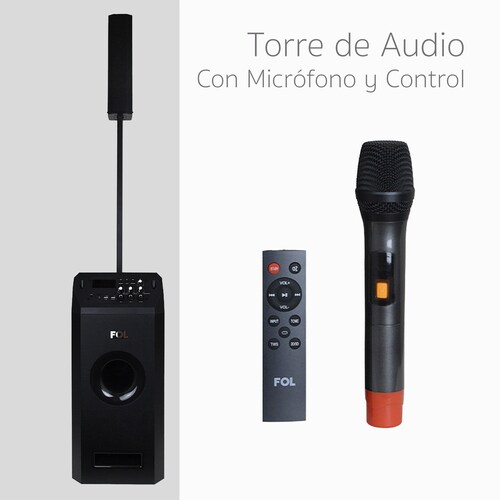 Bocina con Torre de  Audio con Subwoofer Portatil .
