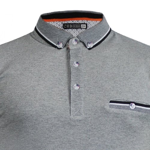 Playera tipo Polo con bolsillo color Gris Oxford