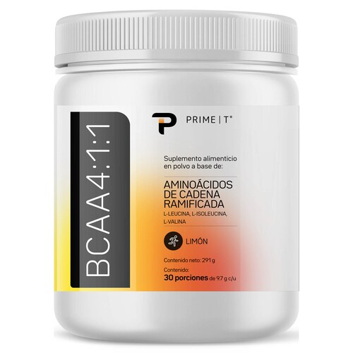 Aminoacidos BCAA 4:1:1 Limon Primetech 30 serv 10 g c/u