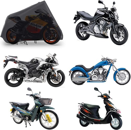 Cubierta Impermeable para Motocicletas, protección contra el Polvo, y lluvia, aptos para Motocicletas como Honda, Yamaha, Suzuki, Harley y más