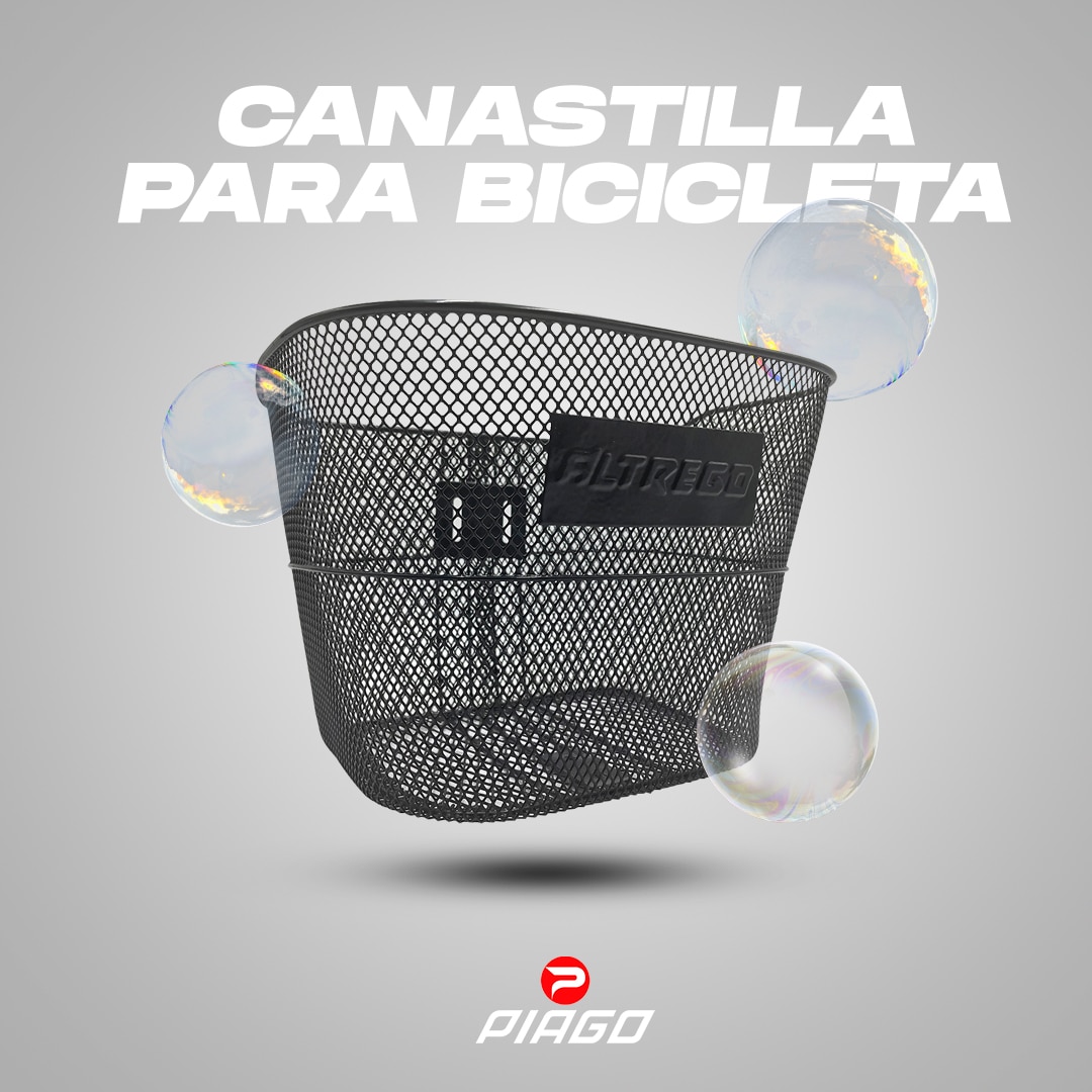 Canasta Canastilla Para Bicicleta R24 Incluye Soportes Negra