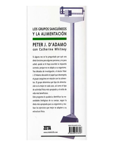 Libro físico Los grupos sanguíneos y la alimentación Auto Whitney, Catherine / J. D'Adamo, Dr. Peter