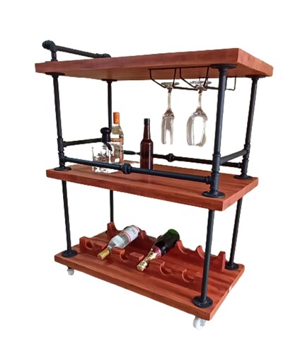 Carrito Para Servicio De Bar Tipo Industrial Vintage