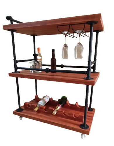 Carrito Para Servicio De Bar Tipo Industrial Vintage