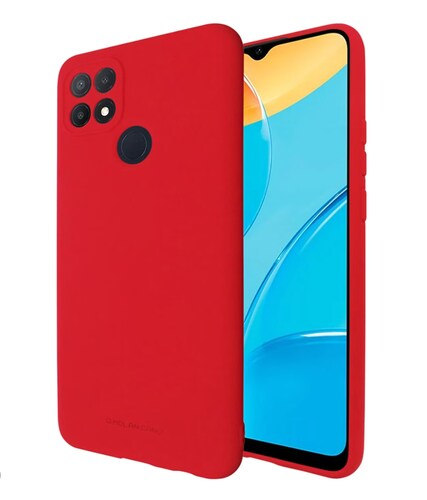 Case A15 Rojo Oppo Silicon Logo Funda Protector