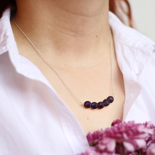 Collar 5 perlas negras cultivadas con cadena de plata .925, Joyería para Mujer de Anante Joyería