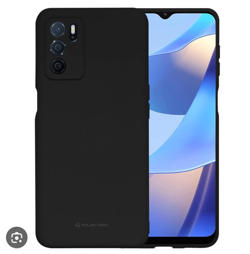 Case A16 Negro Oppo Silicon Logo Funda Protector