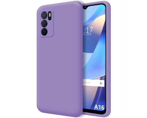 Case A16 Lila Oppo Silicon Logo Funda Protector