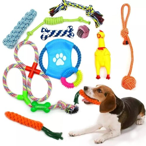 Juguetes De Cuerda Para Perro Morder 12 Pz Masticar Cachorro