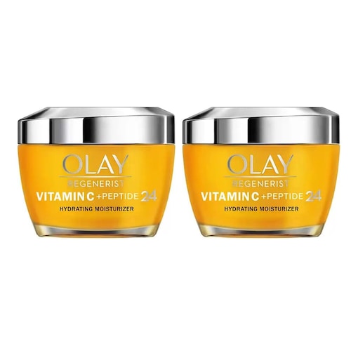 Olay Regenerist Vitamin C + Peptide 24. Crema Facial Hidratante con Vitamina C, B3 y Peptidos 24. Pack de 2 Unidades de 48 g