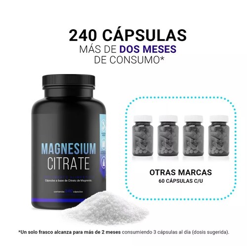 Citrato De Magnesio De 240 Cápsulas. B