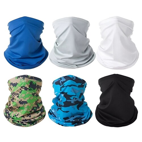 6 Pack Bandana, Bufanda/mascara/cacería/moto/pesca/sol