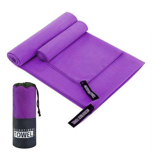 Toalla Deportivas Microfibra Absorbente Secado 2 Pack Morada