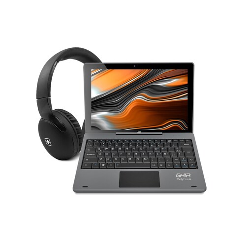 Combo Laptop Ghia Only Due Pro 2 en 1 365 Desmontable Intel Celeron 3GB 64GB 10.1Pulg Touch W10P Grey 2DH10CP Notghia + Audìfonos