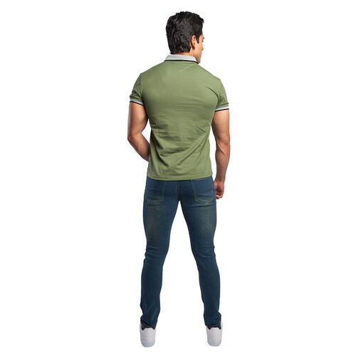Tipo Polo Para Hombre Calidad Slim Moda Casual Chili Beans Color Verde 