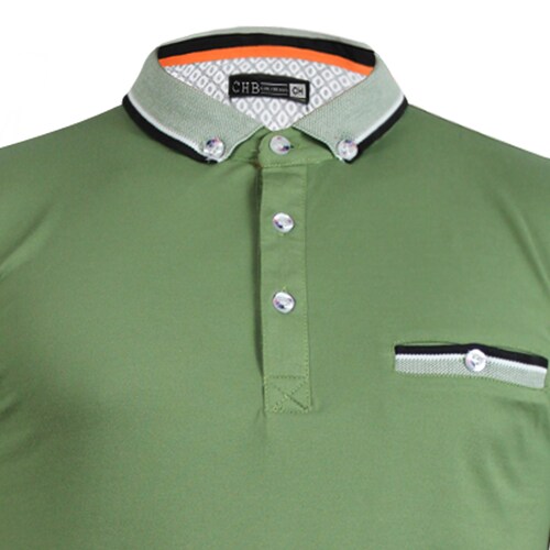 Tipo Polo Para Hombre Calidad Slim Moda Casual Chili Beans Color Verde 
