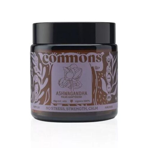 Ashwagandha Adaptógeno 45g Commons Polvo 100% Orgánico