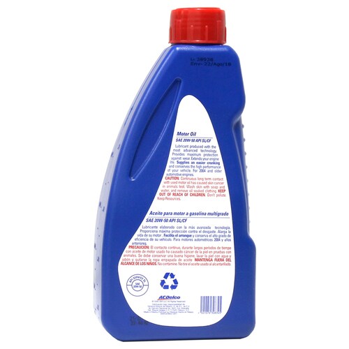  Aceite multigrado 20W50 SL 946 ML x12